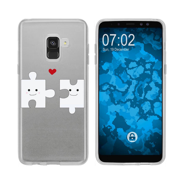 Galaxy A8 Plus (2018) Silikon-Hülle in Love Herz M1 Case