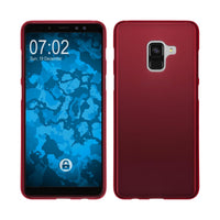 PhoneNatic Case kompatibel mit Samsung Galaxy A8 Plus (2018) - rot Silikon Hülle matt Cover