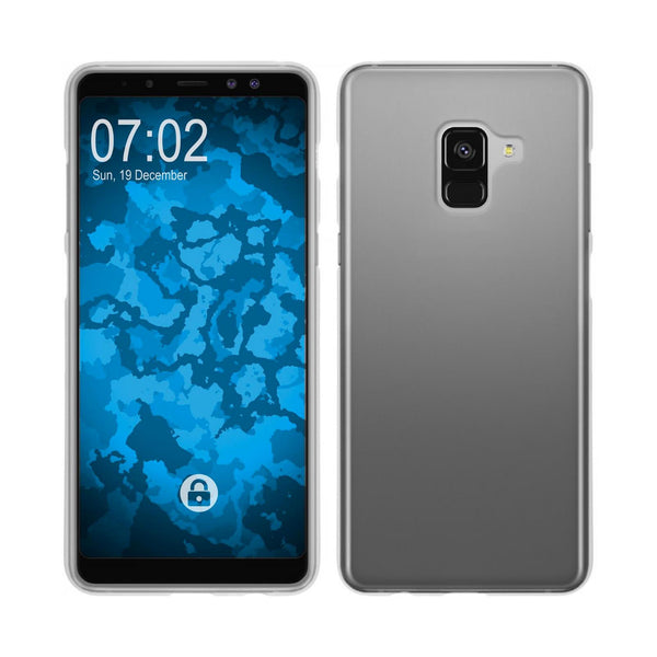 PhoneNatic Case kompatibel mit Samsung Galaxy A8 Plus (2018) - weiß Silikon Hülle matt Cover