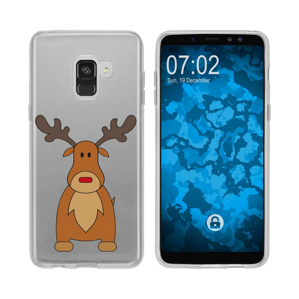 Galaxy A8 Plus (2018) Silikon-Hülle X Mas Weihnachten Rentie
