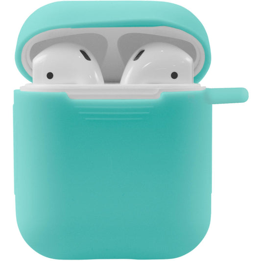 PhoneNatic Case kompatibel mit Apple AirPods - türkis Silikon Hülle matt Cover
