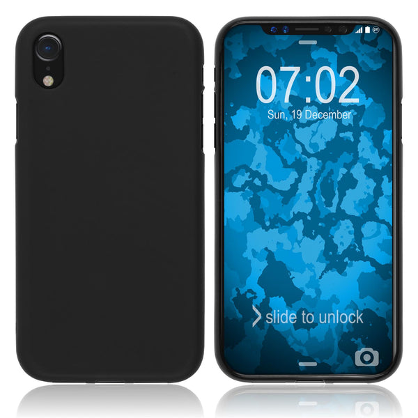 PhoneNatic Case kompatibel mit Apple iPhone Xr - schwarz Silikon Hülle matt Cover