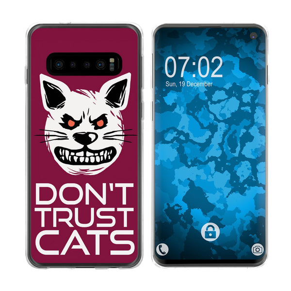 Galaxy S10 Silikon-Hülle Crazy Animals Katze M1 Case