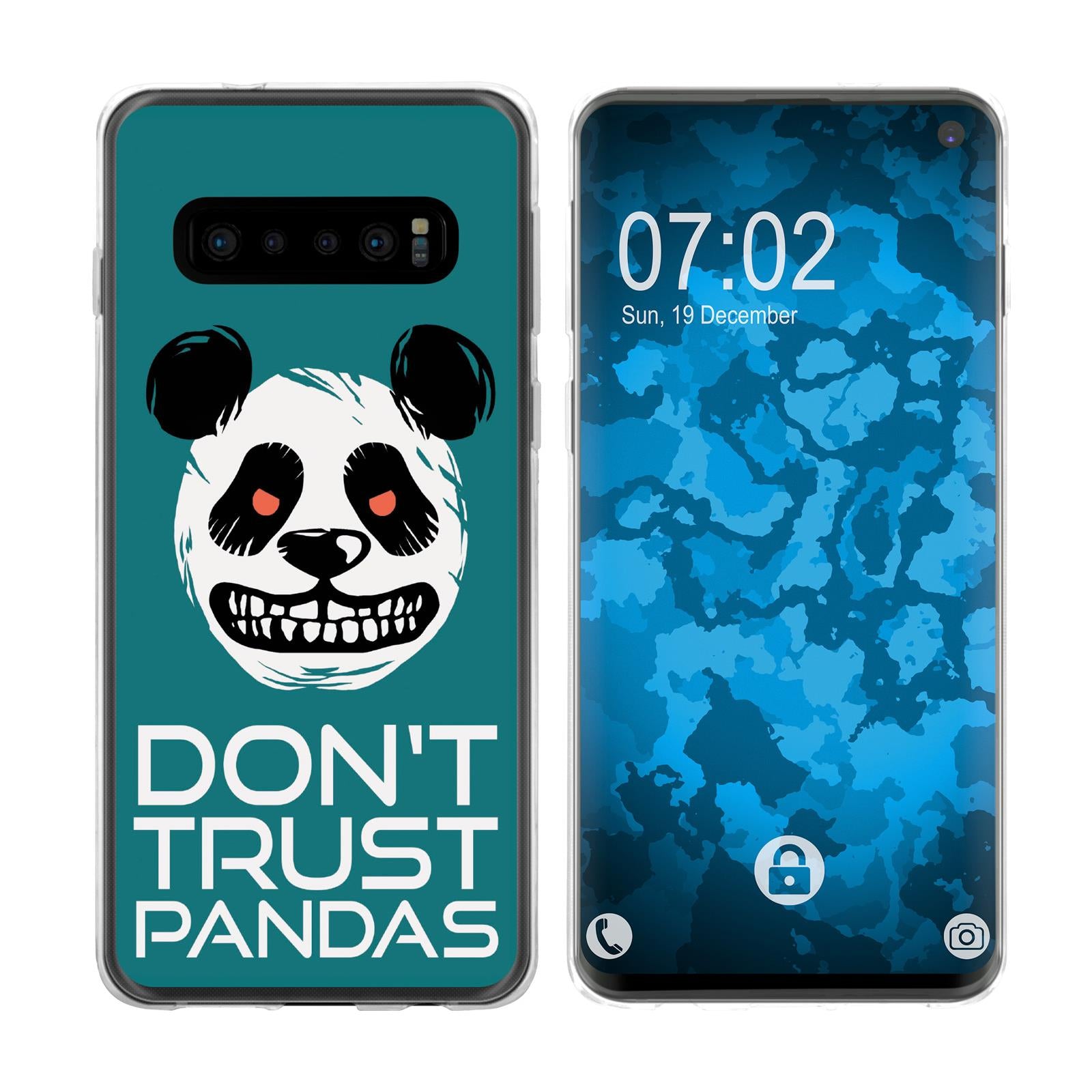 Galaxy S10 Silikon-Hülle Crazy Animals Panda M2 Case