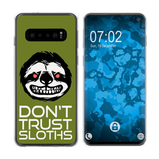 Galaxy S10 Silikon-Hülle Crazy Animals Faultier M3 Case