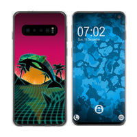 Galaxy S10 Silikon-Hülle Retro Wave Delphin M1 Case