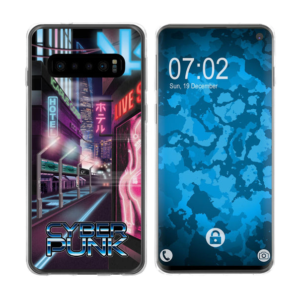 Galaxy S10 Silikon-Hülle Retro Wave Cyberpunk.01 M4 Case