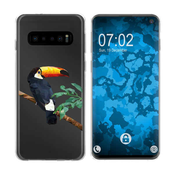 Galaxy S10 Silikon-Hülle Vektor Tiere Tucan M5 Case