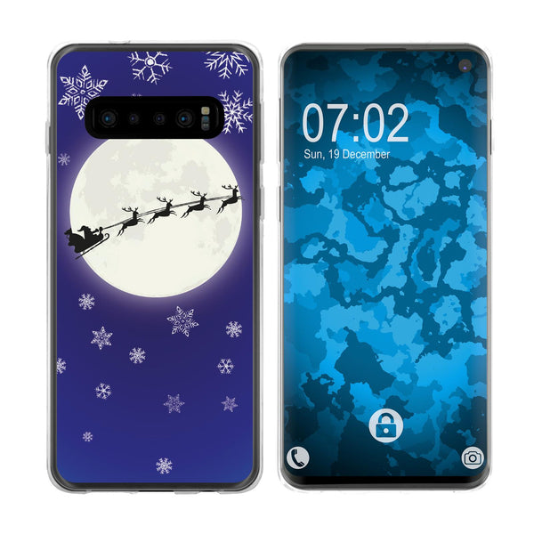 Galaxy S10 Silikon-Hülle X Mas Weihnachten Santa - Snowflake