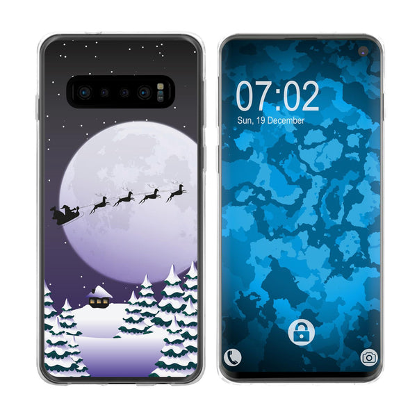 Galaxy S10 Silikon-Hülle X Mas Weihnachten Santa - Night M5