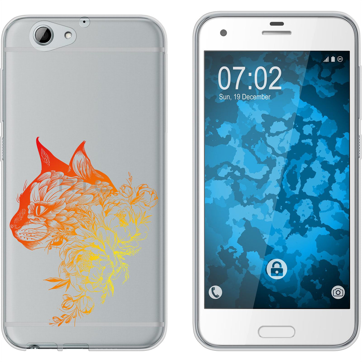 One A9s Silikon-Hülle Floral Katze M2-2 Case