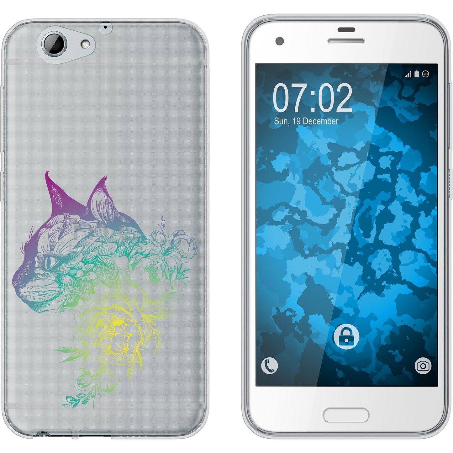 One A9s Silikon-Hülle Floral Katze M2-4 Case