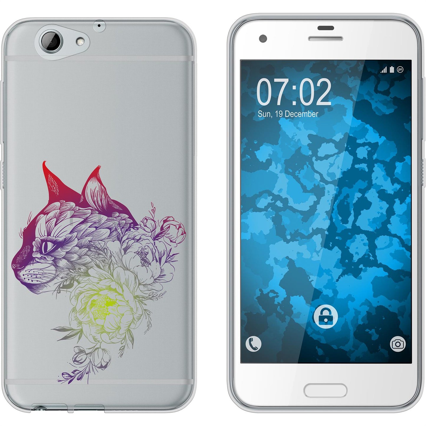 One A9s Silikon-Hülle Floral Katze M2-5 Case