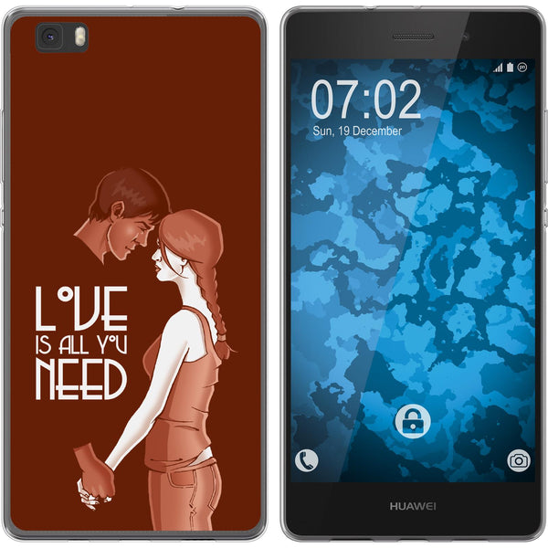 P8 Lite 2015 (1.Gen.) Silikon-Hülle in Love M3 Case