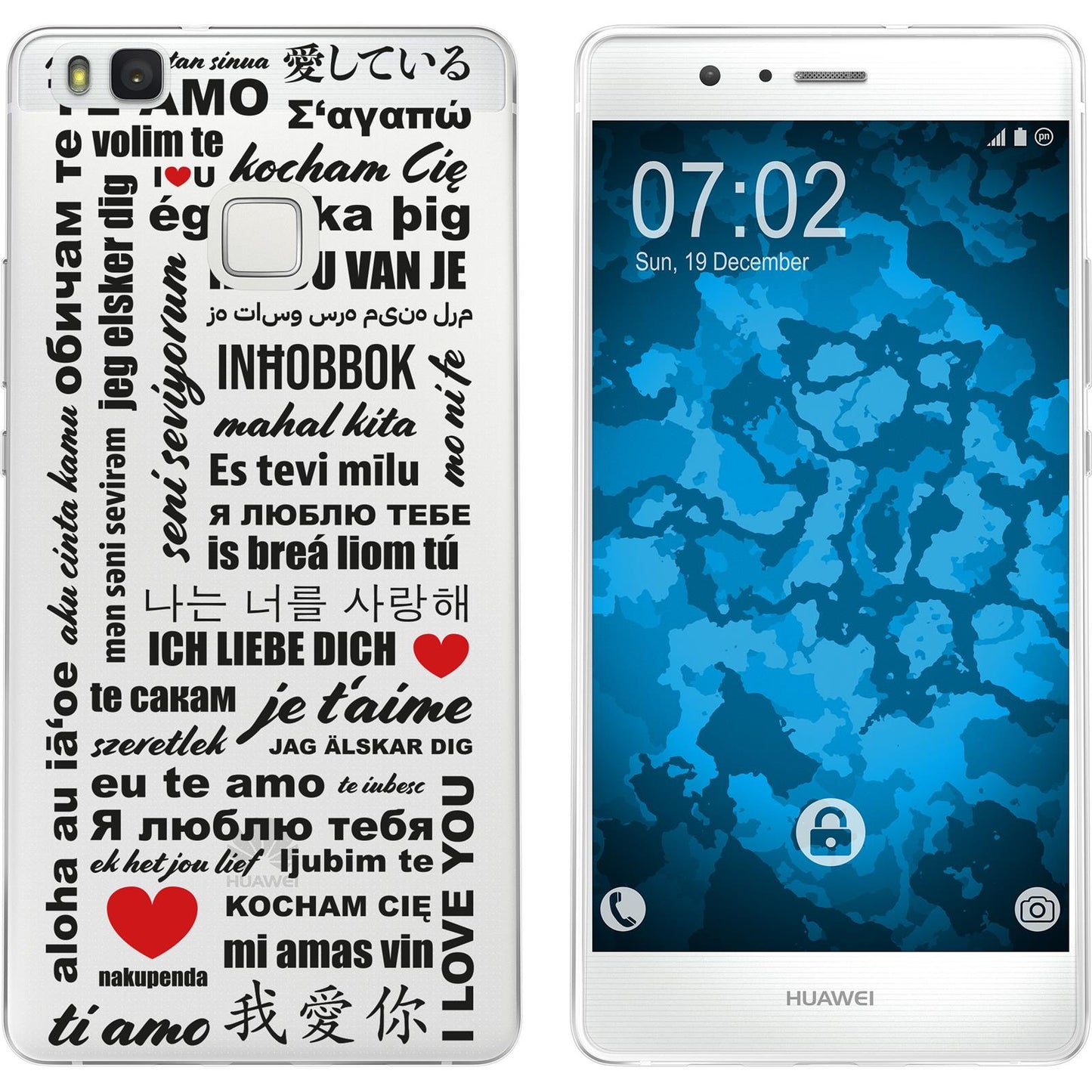 P9 Lite Silikon-Hülle in Love M4 Case