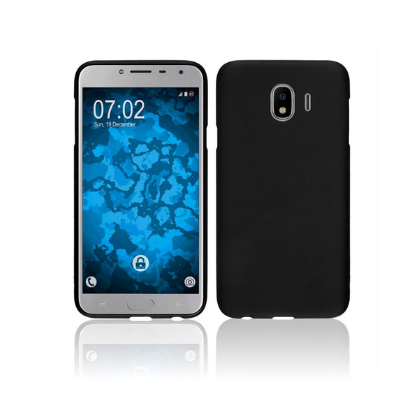 PhoneNatic Case kompatibel mit Samsung Galaxy J4 - schwarz Silikon Hülle matt Cover