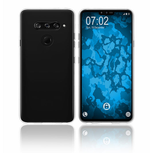 PhoneNatic Case kompatibel mit LG V40 ThinQ - Crystal Clear Silikon Hülle transparent Cover