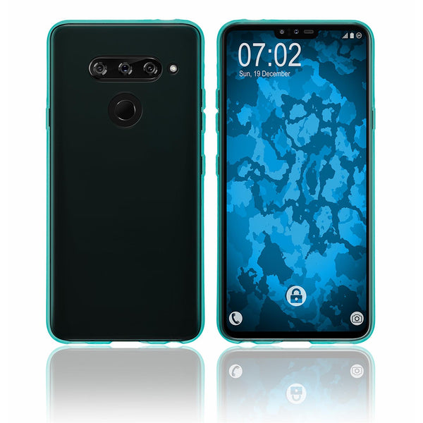 PhoneNatic Case kompatibel mit LG V40 ThinQ - türkis Silikon Hülle transparent Cover