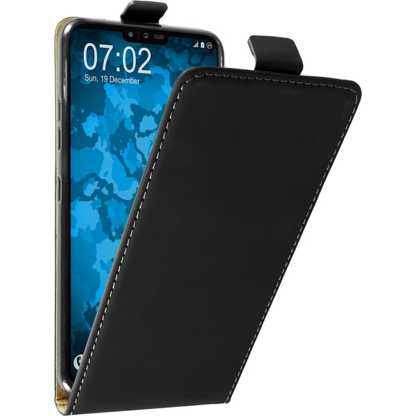 Kunst-Lederhülle für LG V40 ThinQ Flip-Case schwarz Cover