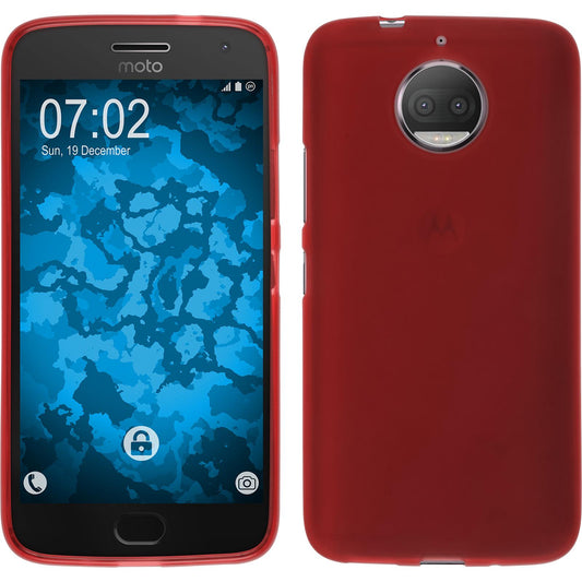 PhoneNatic Case kompatibel mit Lenovo Moto G5s Plus - rot Silikon Hülle matt Cover
