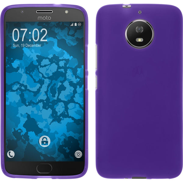 PhoneNatic Case kompatibel mit Lenovo Moto G5s - lila Silikon Hülle matt Cover