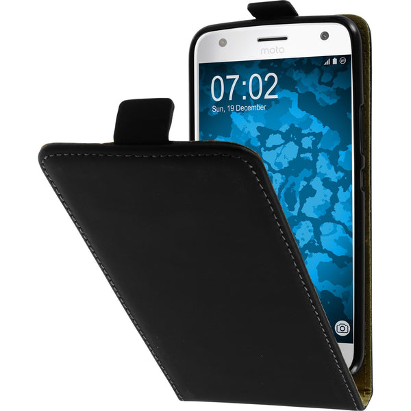 Kunst-Lederhülle für Lenovo Moto X4 Flip-Case schwarz Cover