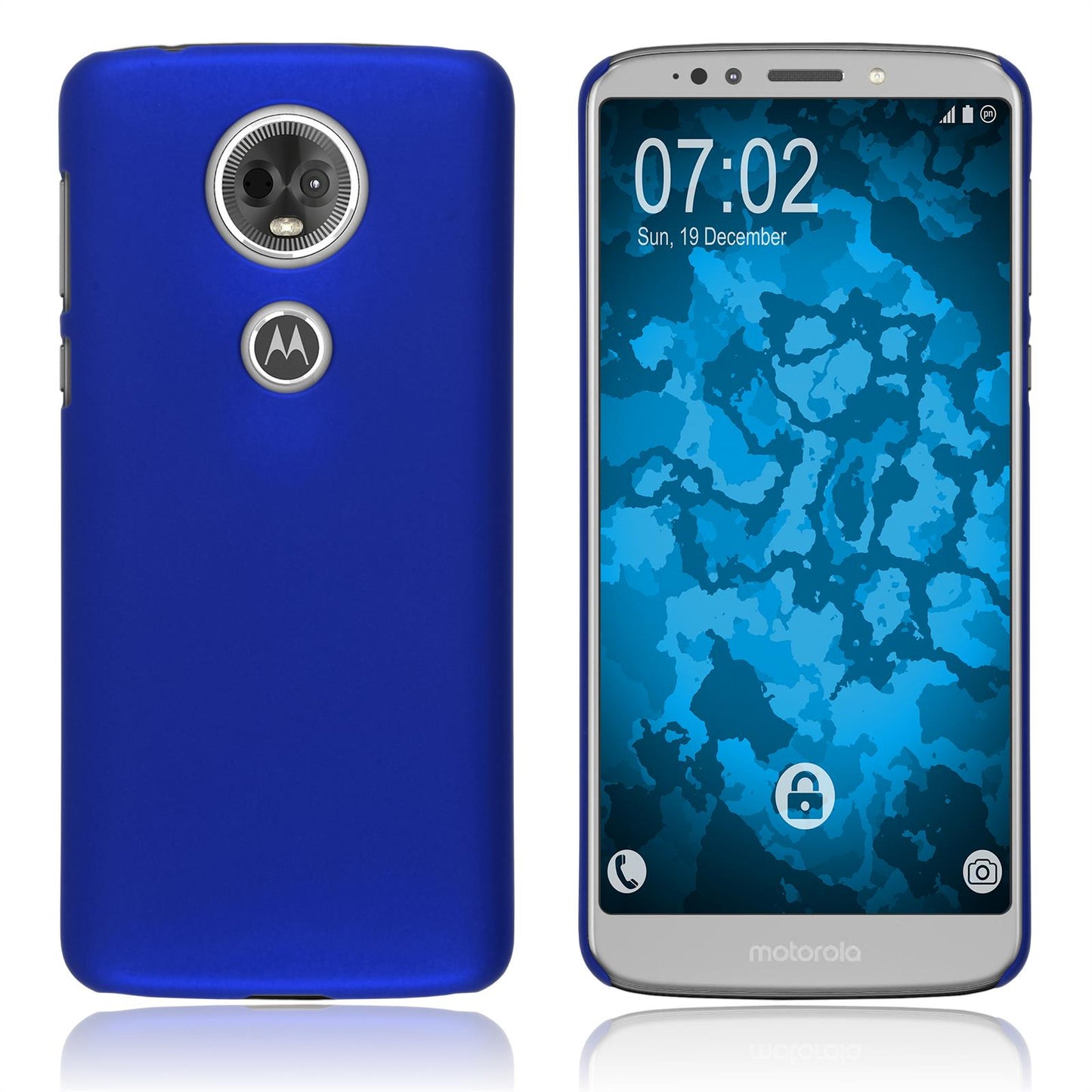 Hardcase für Motorola Moto E5 Plus gummiert blau