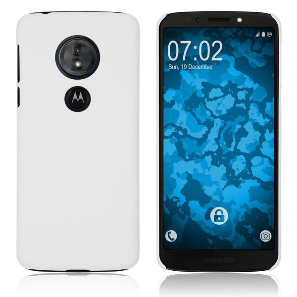 Hardcase für Lenovo Moto G6 Play gummiert weiﬂ