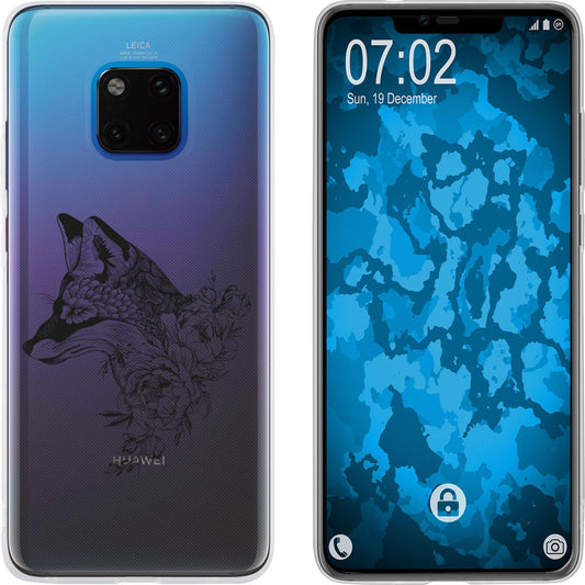 Mate 20 Pro Silikon-Hülle Floral Fuchs M1-1 Case