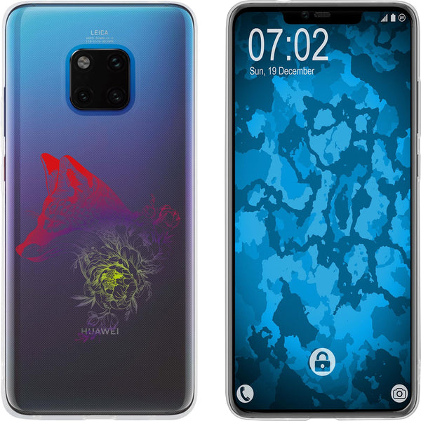 Mate 20 Pro Silikon-Hülle Floral Fuchs M1-5 Case