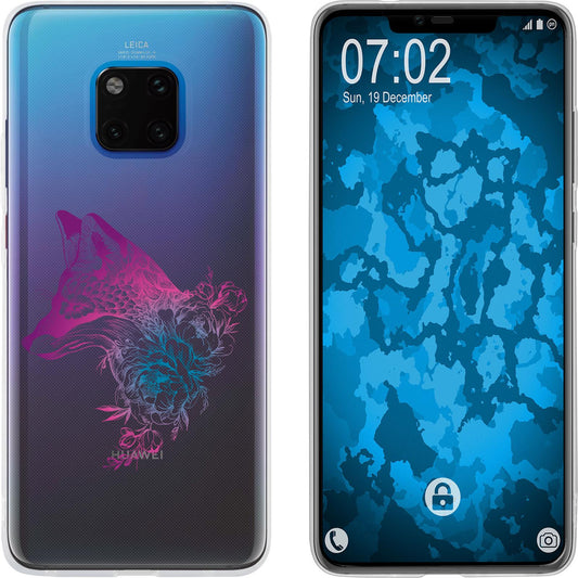 Mate 20 Pro Silikon-Hülle Floral Fuchs M1-6 Case
