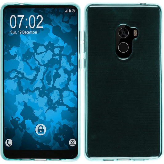 PhoneNatic Case kompatibel mit Xiaomi Mi Mix 2 - türkis Silikon Hülle transparent Cover