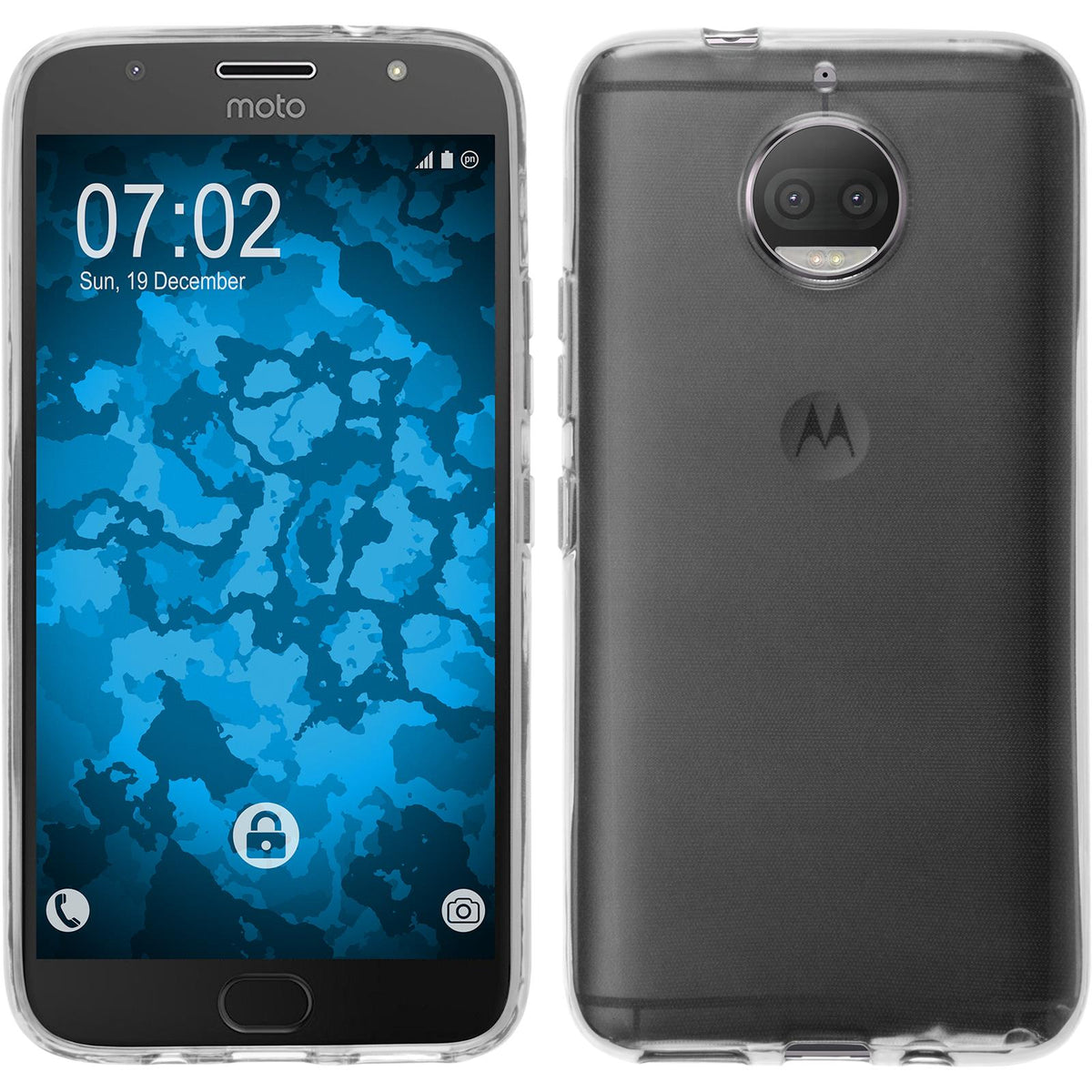 PhoneNatic Case kompatibel mit Lenovo Moto G5s Plus - Crystal Clear Silikon Hülle transparent Cover