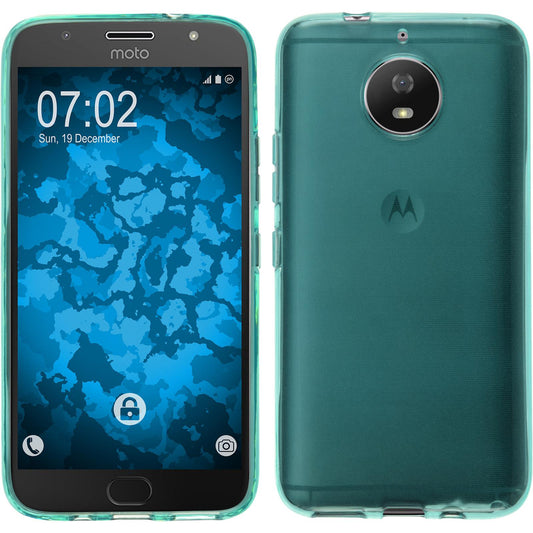 PhoneNatic Case kompatibel mit Lenovo Moto G5s - türkis Silikon Hülle transparent Cover