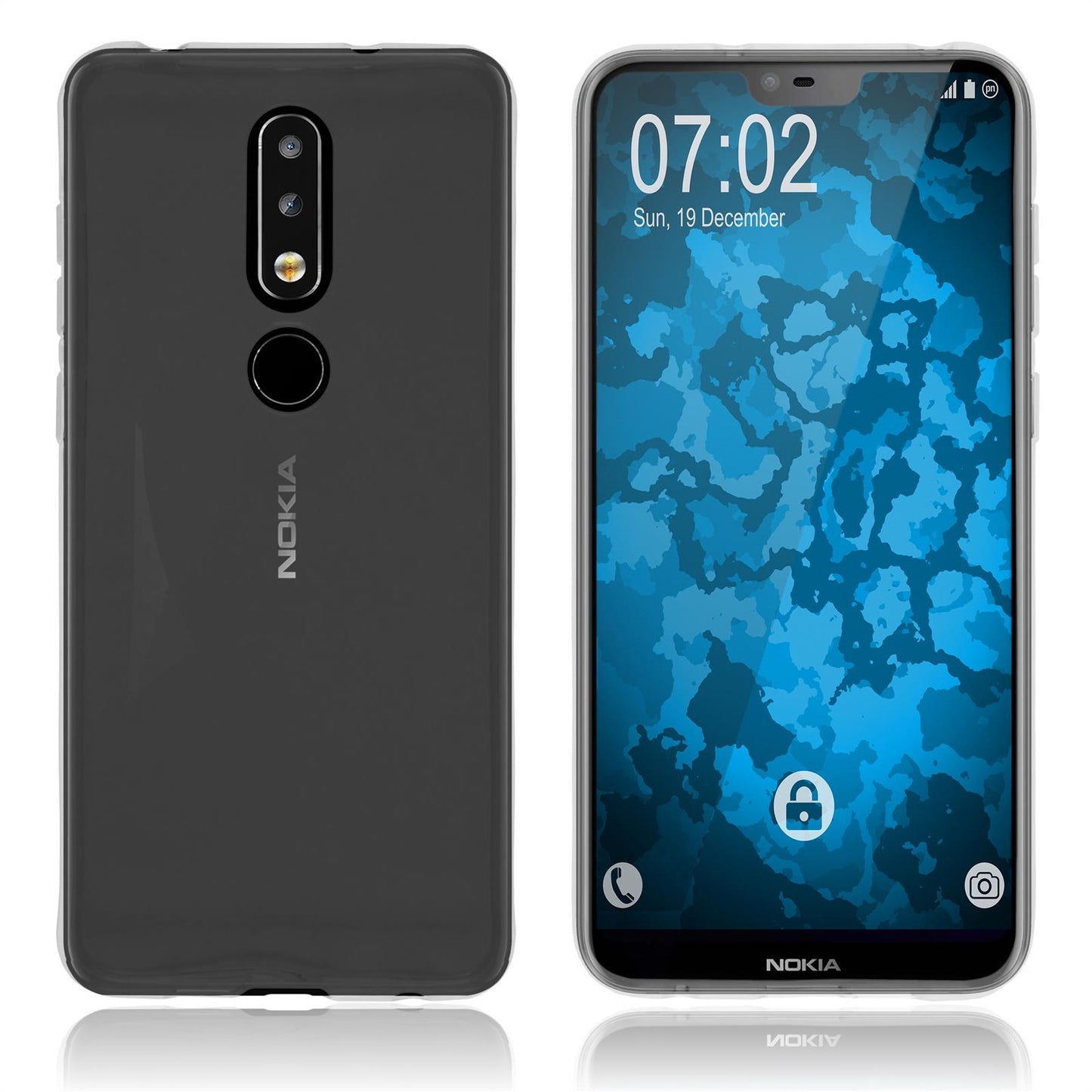 PhoneNatic Case kompatibel mit  Nokia 6.1 Plus (X6) - Crystal Clear Silikon Hülle transparent Cover