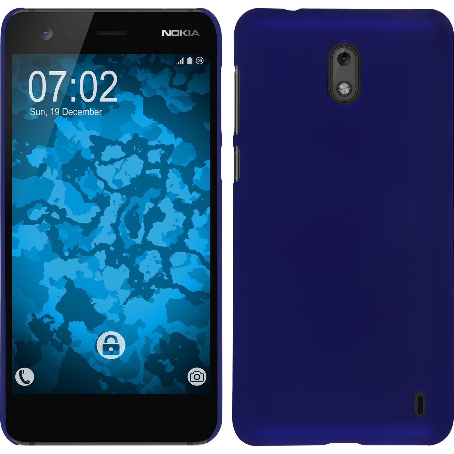 Hardcase für  Nokia 2 gummiert blau
