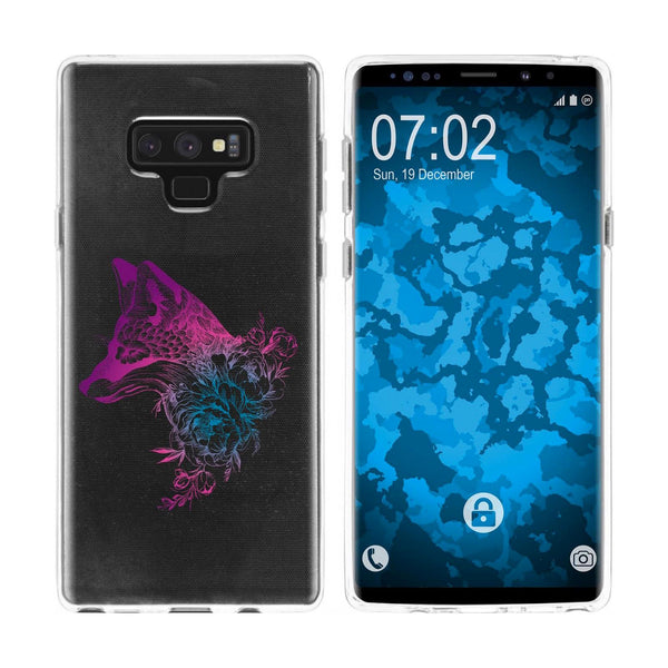 Galaxy Note 9 Silikon-Hülle Floral Fuchs M1-6 Case