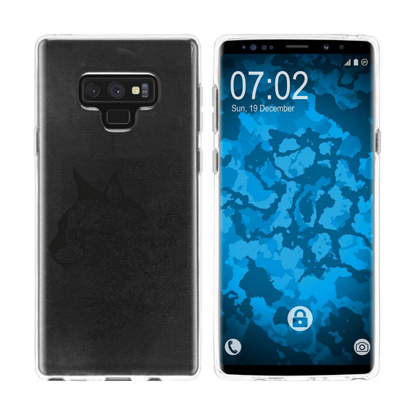 Galaxy Note 9 Silikon-Hülle Floral Katze M2-1 Case