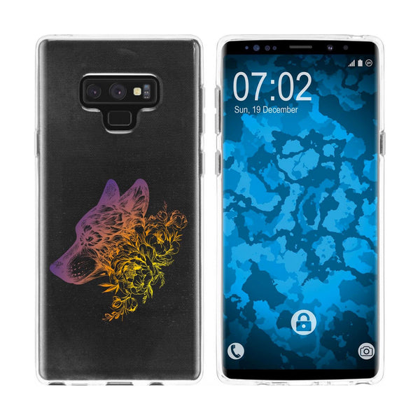 Galaxy Note 9 Silikon-Hülle Floral Wolf M3-3 Case