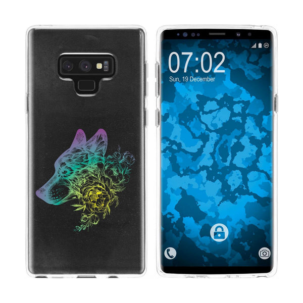 Galaxy Note 9 Silikon-Hülle Floral Wolf M3-4 Case