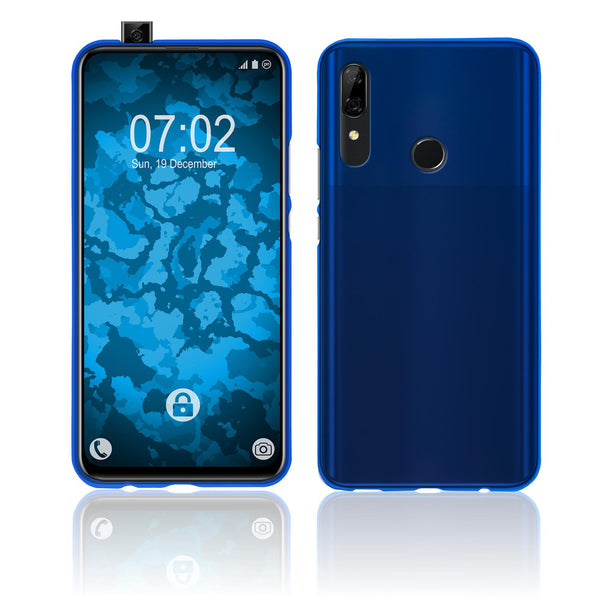 PhoneNatic Case kompatibel mit Huawei P Smart Z - blau Silikon Hülle matt Cover