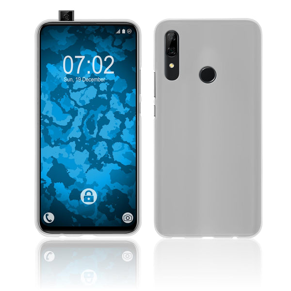 PhoneNatic Case kompatibel mit Huawei P Smart Z - transparent-weiß Silikon Hülle matt Cover