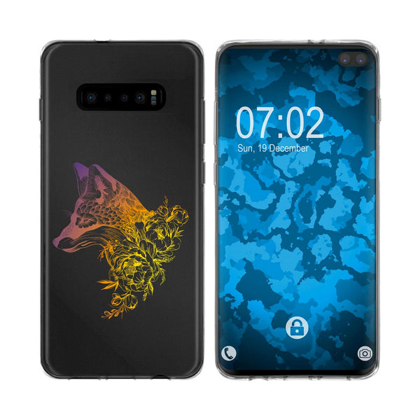 Galaxy S10 Silikon-Hülle Floral Fuchs M1-3 Case