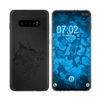 Galaxy S10 Silikon-Hülle Floral Katze M2-1 Case