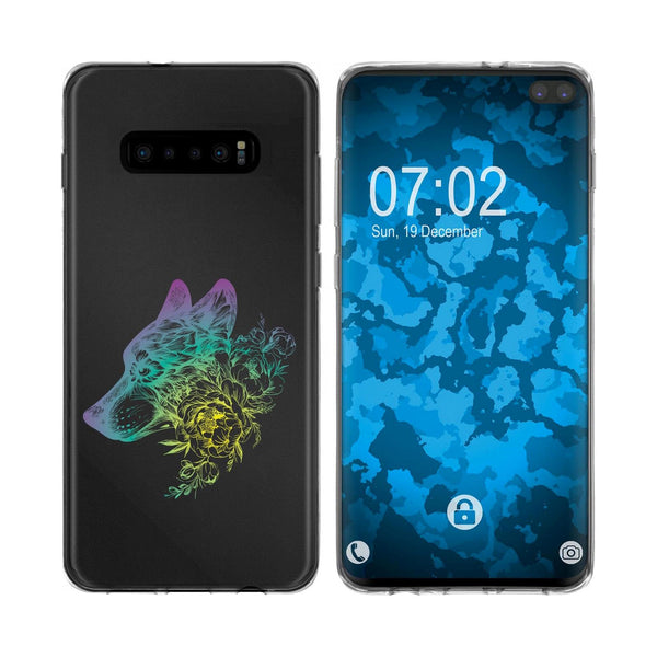 Galaxy S10 Silikon-Hülle Floral Wolf M3-4 Case