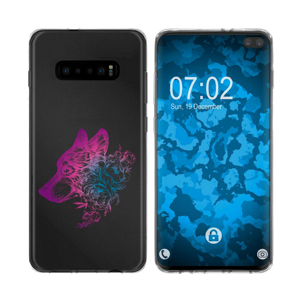 Galaxy S10 Silikon-Hülle Floral Wolf M3-6 Case