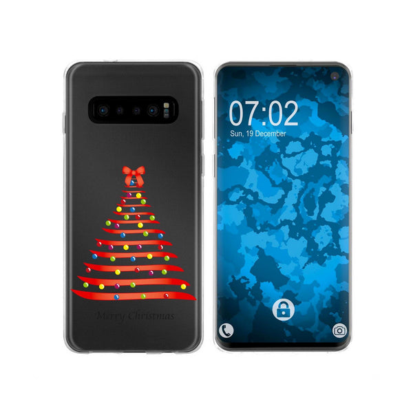 Galaxy S10 Silikon-Hülle X Mas Weihnachten Weihnachtsbaum M1