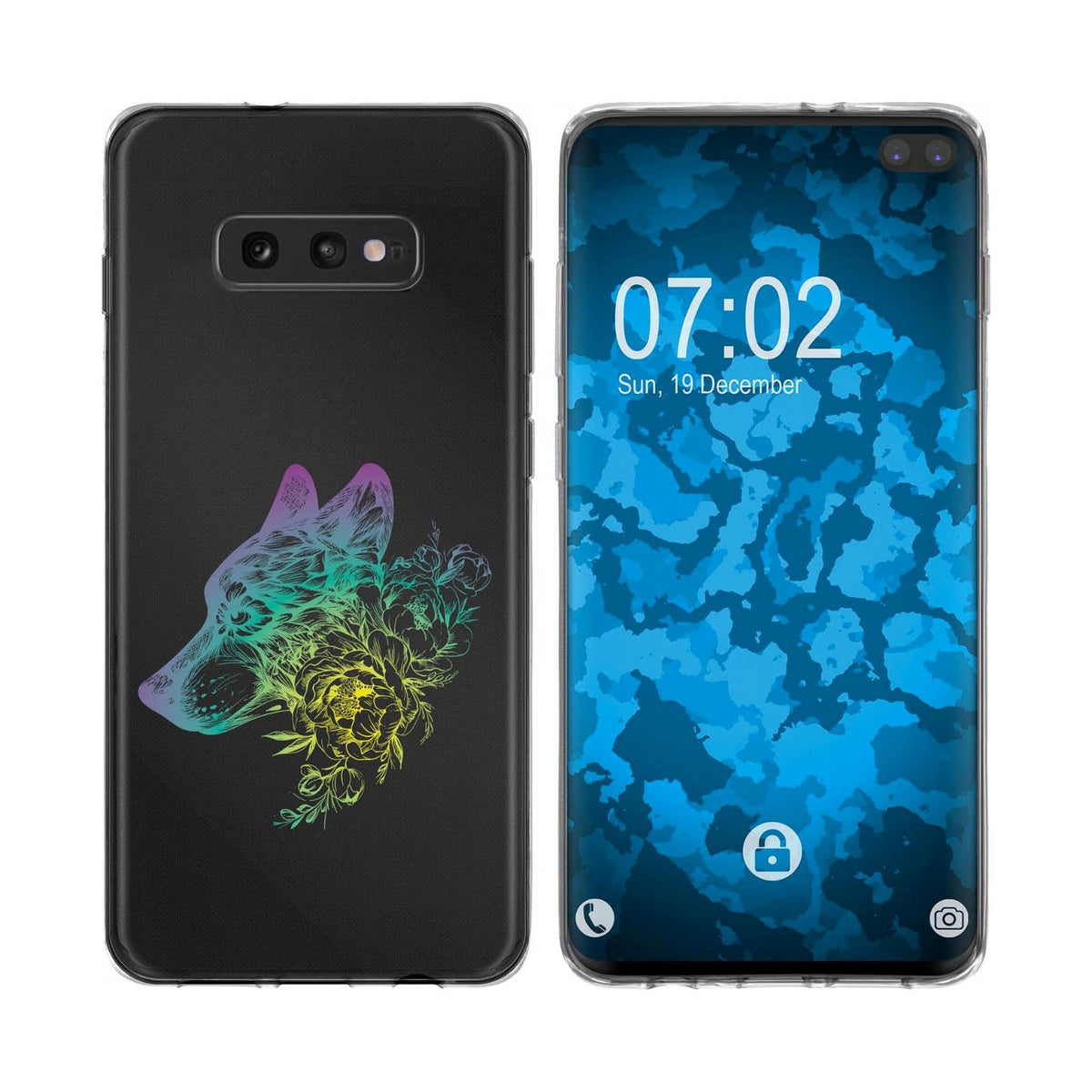 Galaxy S10e Silikon-Hülle Floral Wolf M3-4 Case