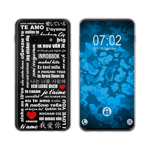 Galaxy S10e Silikon-Hülle in Love Wörter M5 Case
