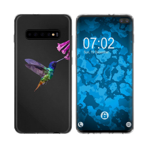 Galaxy S10 Plus Silikon-Hülle Vektor Tiere Kolibri M3 Case